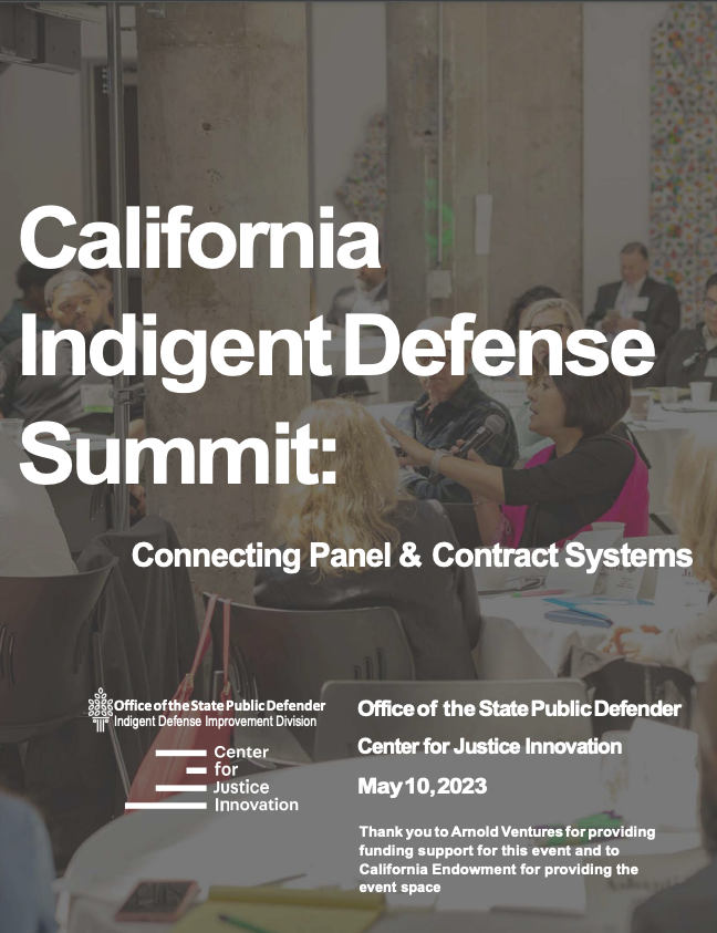 Cover of California Indigent Defense Summit